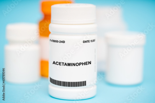 Acetaminophen medication In plastic vial