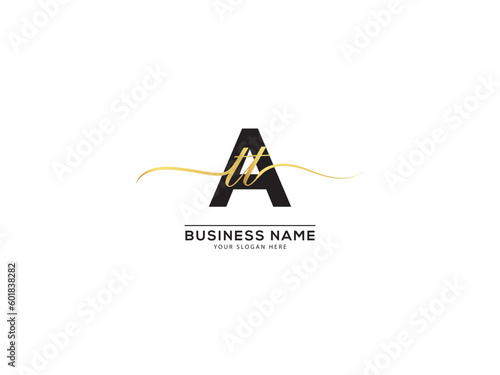 Luxury ATT Initial Logo, Alphabet att tat Signature Letter Logo Template