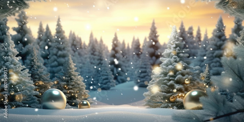 Festive Christmas Background with Ample Copy Space. Generative Ai