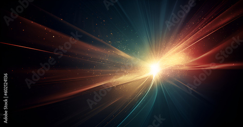 abstract background with a lens flare effect, featuring a burst of light emanating from one corner against a dark gradient background 