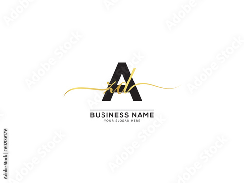 Modern Azd zad Signature Letter Logo, Creative azd Logo Letter Vector Stock