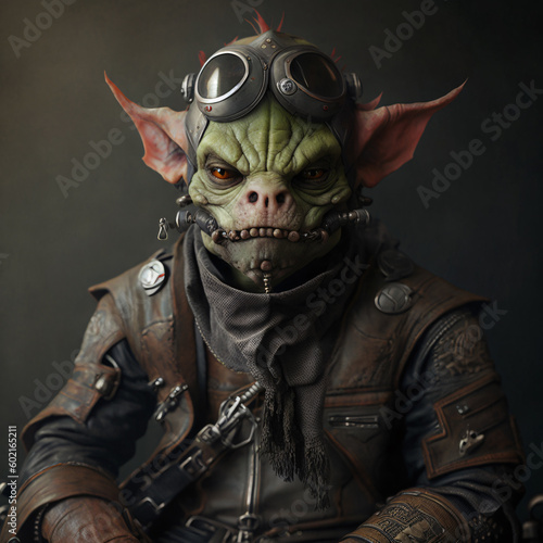 Illustration of an goblin wearing leather type clothes