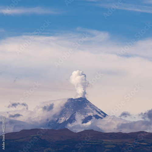 Cotopaxi Volcano eruption column, Quito, Ecuador.