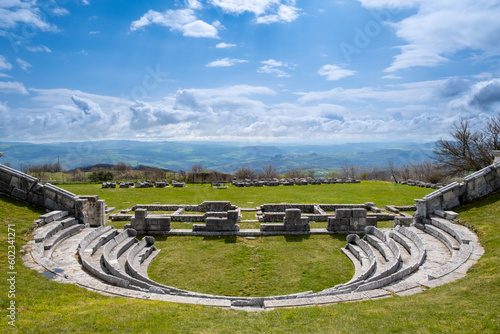 Samnite theater, archelogical area of Pietrabbondante. Isernia, Molise, Italy, Europe.
