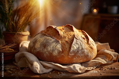Homemade fresh bread, Generative AI