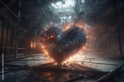 a thing in the form of a heart in a dimly lit environment Generative AI