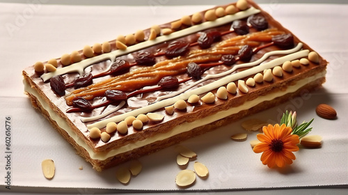 Traditional Polish mazurek cake, generative AI