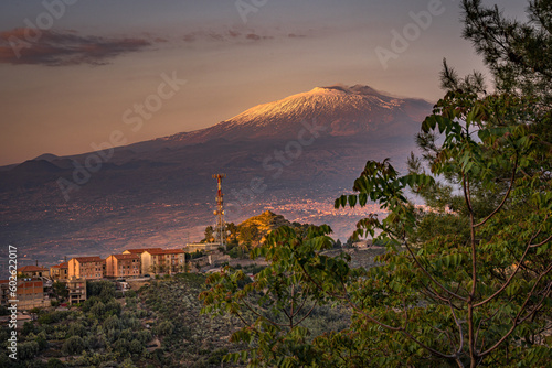 Sunset in the mountains, Sicília, Italy, Centuripe, Etna