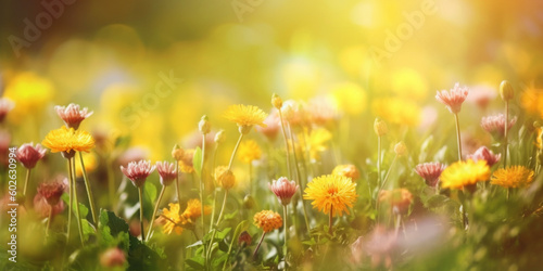 flowers, macro view, spring background