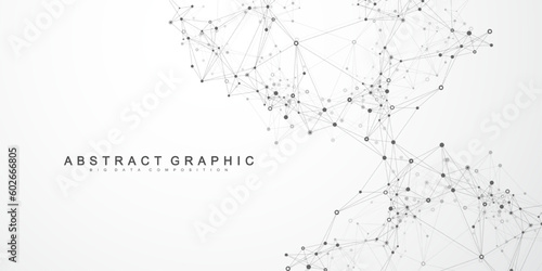 Global network connection concept. Social network communication in the global business concept. Big data visualization. Internet technology. Vector illustration.