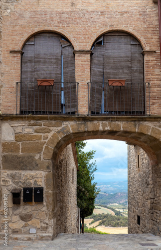 Conill (Anoia), Catalunya, Spain - May 14, 2023: Traditional houses in the old village