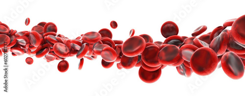 human red blood cells isolated on white background. Generative AI