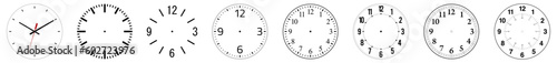 Simple analogue wall clock face, multiple versions