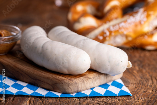 two bavarian white sausages