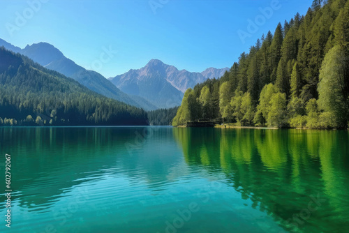 Lake and a mountain, Generative AI