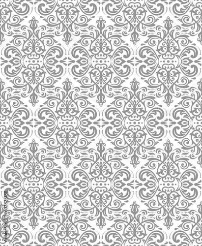 Orient vector classic silver pattern. Seamless abstract background with vintage elements. Orient pattern. Ornament for wallpapers and packaging