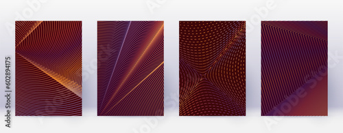 Art business card. Abstract lines modern brochure