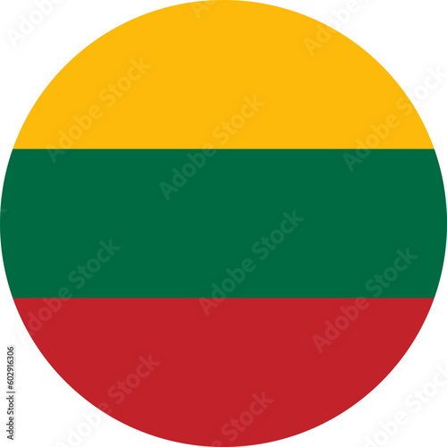 round Lithuanian national flag of Lithuania, Europe