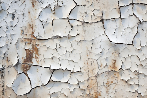 A close up of a wood texture that has a cracked and peeling paint Generative AI 