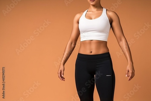 Fitness slim body of fit woman (Ai generated)