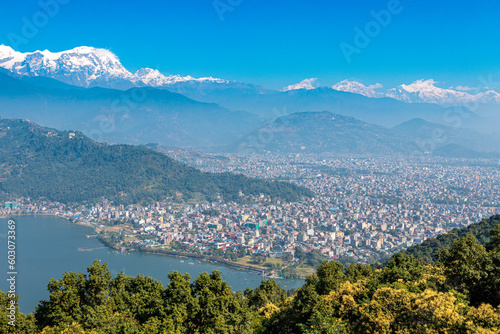 himalaya range at pokhara nepal