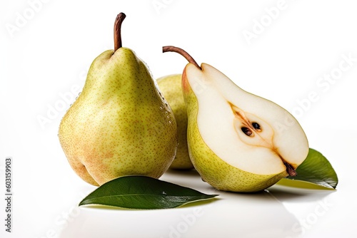 yellow pears on a white background