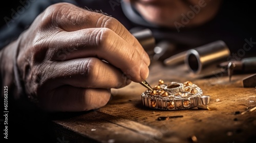 jeweler crafting a piece of jewelry generative ai