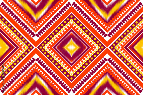 Seamless design pattern, traditional geometric pattern. brown orange yellow white vector illustration design, abstract fabric pattern, aztec style for textiles, wallpaper