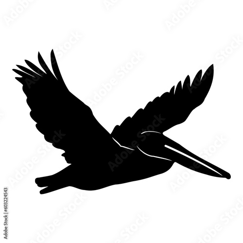 flying pelican silhouette
