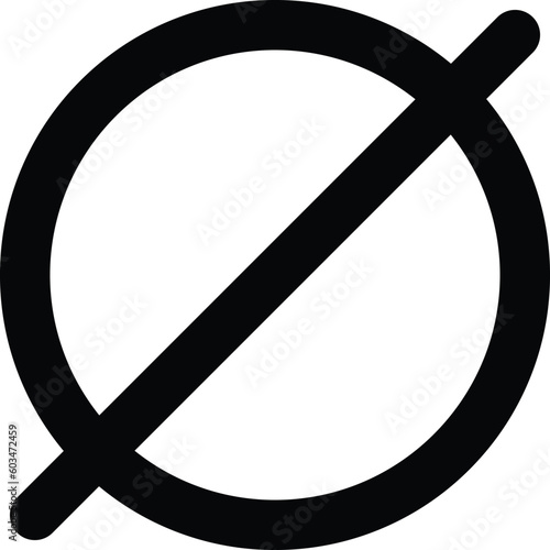 slashed zero icon symbol in mathematics . null set . empty set . vector illustration