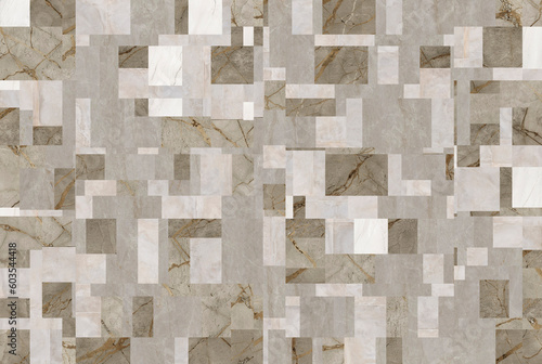 Mosaic background mixed of several natural stones or marble in a geometric shape.