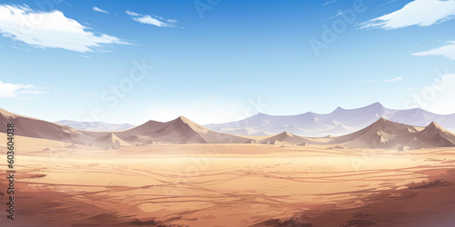 anime cartoon style desert sand background banner, generated ai, generated, ai