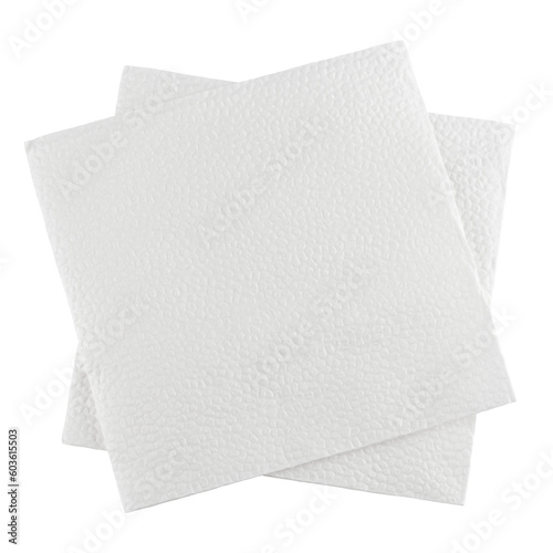 Paper napkin isolated on white background, full depth of field
