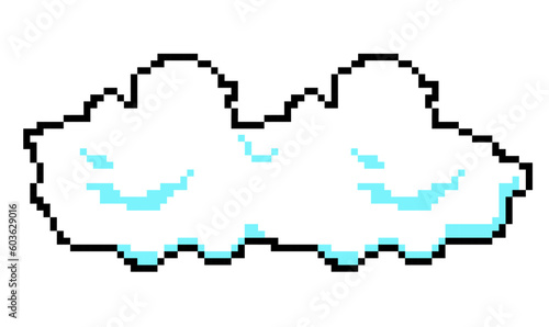 Cloud icon pixel art. Old vintage video game. Super Mario