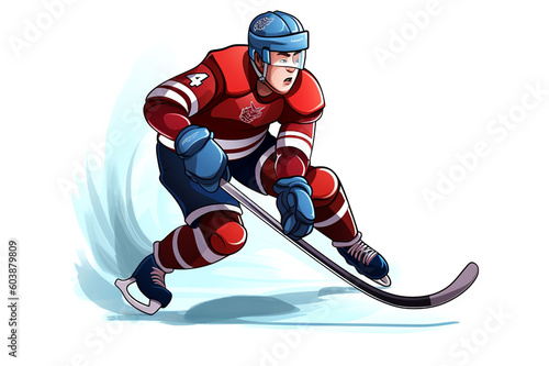 World Games Day, International Sports Day, Ice Hockey Cartoon. Generative Ai