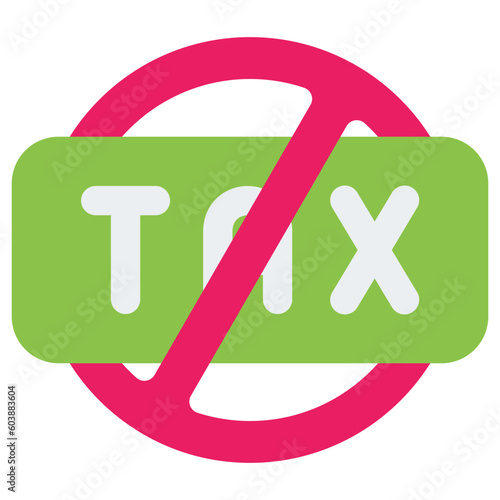 tax exemption flat icon