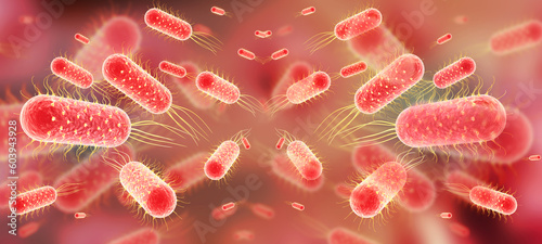 Typhoid bacteria background.3d illustration.