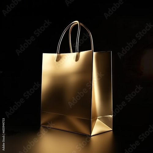 Golden Shopping Bag in super trouper light, inspiring