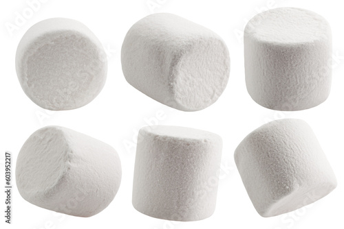 marshmallow isolated on white background, clipping path, full depth of field