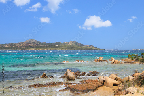 Crystal clear turquoise water in the bay "Spiaggia Mannena", Golfo Arzachena - Sardinia