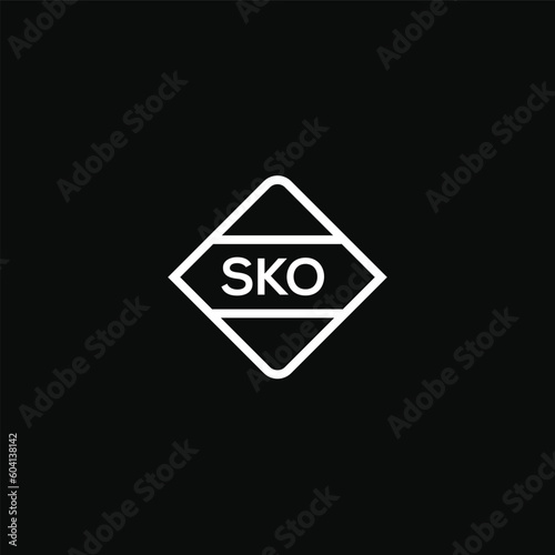 SKO letter design for logo and icon.SKO monogram logo.vector illustration with black background.