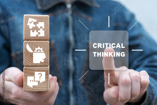 Critical thinking skills for problem solving, creative, thinking, reasoning, analysis, decision making and solution. Psychotherapy and critical thinking concept. Think of solution, focus on new idea.