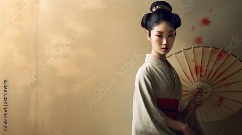 Portrait of a Geisha. Designed using generative AI. 