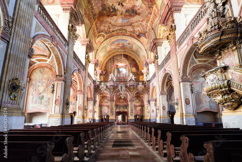 Interior of the University Church in Wroclaw, Poland.
