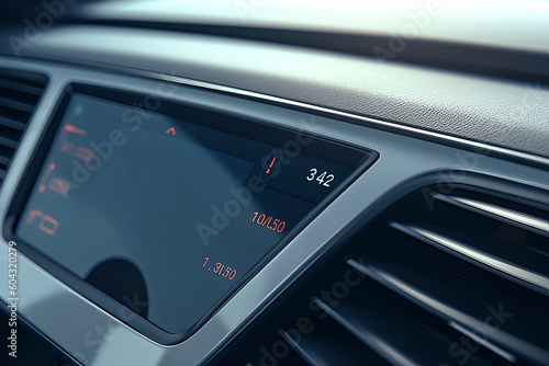 Modern car climate control panel for a driver and passenger . Generative AI