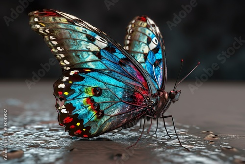 hyperrealistic butterfly in rgb