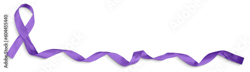 Purple Ribbon, Alzheimer's, Domestic Violence Awareness Concept, Isolated