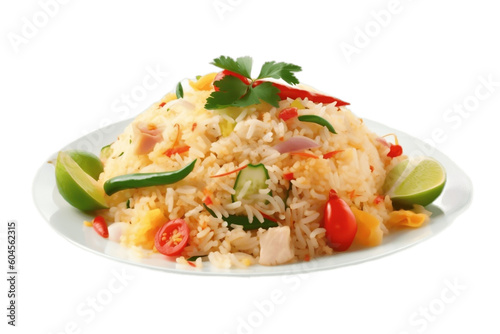 Fried Rice Isolated on Transparent background, Generative Ai