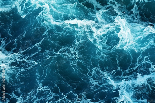Aerial view of the ocean waves. Blue Sea water background, Spectacular aerial top view bird's eye view background photo