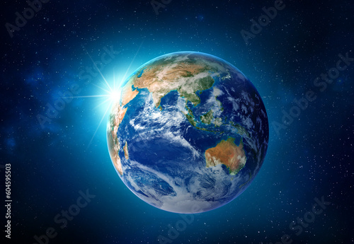 Blue planet earth in space. Elements of this image furnished by NASA